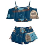Seamless Pattern Owls Dreaming Kids  Off Shoulder Skirt Bikini