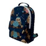 Seamless Pattern Owls Dreaming Flap Pocket Backpack (Large)