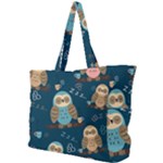 Seamless Pattern Owls Dreaming Simple Shoulder Bag