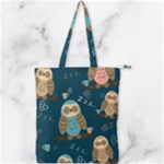 Seamless Pattern Owls Dreaming Double Zip Up Tote Bag
