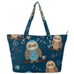 Seamless Pattern Owls Dreaming Full Print Shoulder Bag