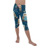 Seamless Pattern Owls Dreaming Kids  Lightweight Velour Capri Leggings 