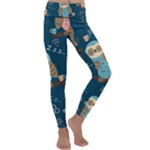 Seamless Pattern Owls Dreaming Kids  Lightweight Velour Classic Yoga Leggings