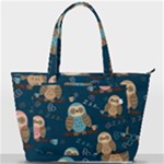 Seamless Pattern Owls Dreaming Back Pocket Shoulder Bag 