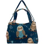 Seamless Pattern Owls Dreaming Double Compartment Shoulder Bag