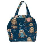 Seamless Pattern Owls Dreaming Boxy Hand Bag
