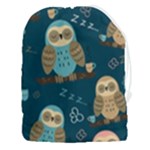 Seamless Pattern Owls Dreaming Drawstring Pouch (3XL)