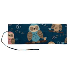 Seamless Pattern Owls Dreaming Roll Up Canvas Pencil Holder (M) from ArtsNow.com