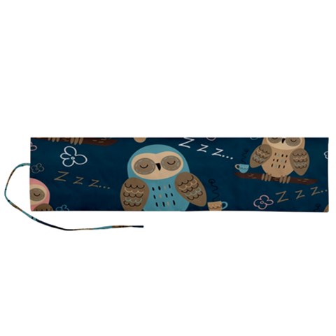 Seamless Pattern Owls Dreaming Roll Up Canvas Pencil Holder (L) from ArtsNow.com