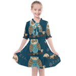 Seamless Pattern Owls Dreaming Kids  All Frills Chiffon Dress