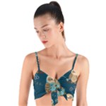 Seamless Pattern Owls Dreaming Woven Tie Front Bralet