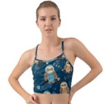 Seamless Pattern Owls Dreaming Mini Tank Bikini Top