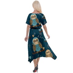 Cross Front Sharkbite Hem Maxi Dress 