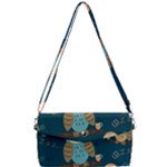 Seamless Pattern Owls Dreaming Removable Strap Clutch Bag