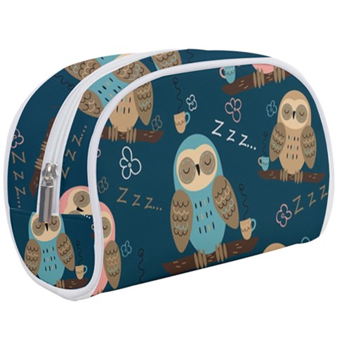 Seamless Pattern Owls Dreaming Make Up Case (Large) from ArtsNow.com