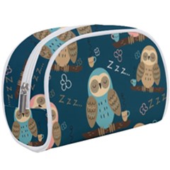 Seamless Pattern Owls Dreaming Make Up Case (Large) from ArtsNow.com