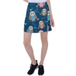 Seamless Pattern Owls Dreaming Tennis Skirt