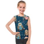Seamless Pattern Owls Dreaming Kids  Mesh Tank Top