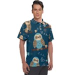 Seamless Pattern Owls Dreaming Men s Polo T-Shirt