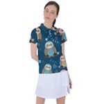 Seamless Pattern Owls Dreaming Women s Polo T-Shirt
