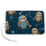 Seamless Pattern Owls Dreaming Pen Storage Case (S)
