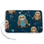 Seamless Pattern Owls Dreaming Pen Storage Case (L)