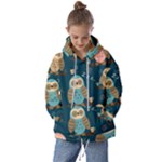 Seamless Pattern Owls Dreaming Kids  Oversized Hoodie