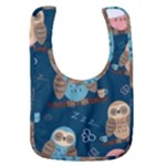 Seamless Pattern Owls Dreaming Baby Bib
