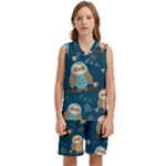 Seamless Pattern Owls Dreaming Kids  Basketball Mesh Set