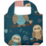 Seamless Pattern Owls Dreaming Foldable Grocery Recycle Bag
