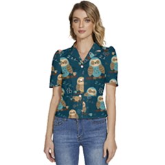 Puffed Short Sleeve Button Up Jacket 