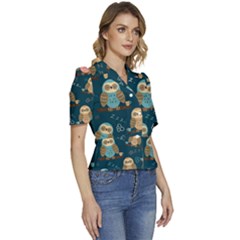 Puffed Short Sleeve Button Up Jacket 