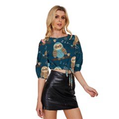 Mid Sleeve Drawstring Hem Top 