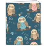 Seamless Pattern Owls Dreaming 8  x 10  Softcover Notebook