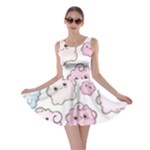 Cute Doodle Cartoon Seamless Pattern Skater Dress
