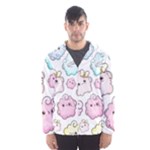Cute Doodle Cartoon Seamless Pattern Men s Hooded Windbreaker