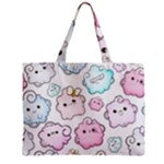 Cute Doodle Cartoon Seamless Pattern Zipper Mini Tote Bag