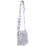 Cute Doodle Cartoon Seamless Pattern Shoulder Strap Belt Bag