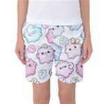 Cute Doodle Cartoon Seamless Pattern Women s Basketball Shorts