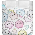Cute Doodle Cartoon Seamless Pattern Duvet Cover Double Side (King Size)