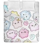 Cute Doodle Cartoon Seamless Pattern Duvet Cover Double Side (California King Size)