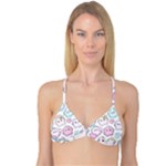 Cute Doodle Cartoon Seamless Pattern Reversible Tri Bikini Top