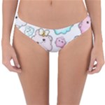 Cute Doodle Cartoon Seamless Pattern Reversible Hipster Bikini Bottoms