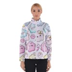 Cute Doodle Cartoon Seamless Pattern Women s Bomber Jacket