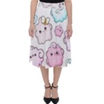 Cute Doodle Cartoon Seamless Pattern Classic Midi Skirt