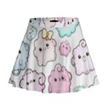 Cute Doodle Cartoon Seamless Pattern Mini Flare Skirt