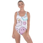 Cute Doodle Cartoon Seamless Pattern Bring Sexy Back Swimsuit