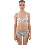 Cute Doodle Cartoon Seamless Pattern Wrap Around Bikini Set