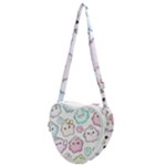 Cute Doodle Cartoon Seamless Pattern Heart Shoulder Bag
