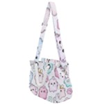 Cute Doodle Cartoon Seamless Pattern Rope Handles Shoulder Strap Bag